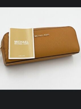 Michael Kors Yellow Pencil Case Leather bag 9"
